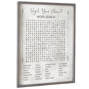 The Lakeside Collection Funny Bathroom Wall Art - Word Search - 1 of 4