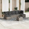 vidaXL Garden Sofa Set Gray PE rattan, powder-coated steel, tempered glass - 2 of 4