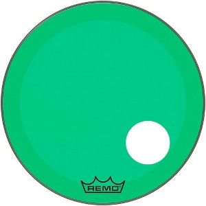 Remo Powerstroke P3 Colortone Green Resonant Bass Drum Head With 5" Offset Hole - 1 of 2