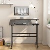 31" Adjustable Mobile Standing Desk with Wheels, Sit-Stand Desk, Portable Rolling Computer Desk - 4 of 4
