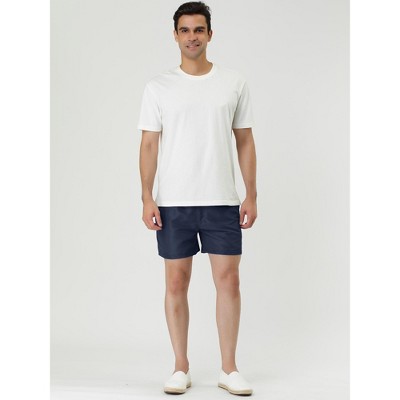 Lars Amadeus Men's Summer Solid Color Drawstring Waist Mesh Lining Bathing Swim Trunks 2 Packs Navy Blue/Purple 32 — фото 3