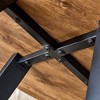 Sapphtopaz Round Dining Table Kitchen Table Rustic Wooden Trestle Table for Kitchen, Small Spaces - 2 of 4