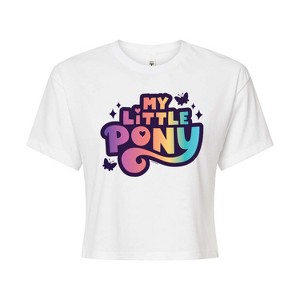 Women's - My Little Pony - Gradient Logo- Junior's Cropped Tee Cropped Graphic T-Shirt - 1 of 4