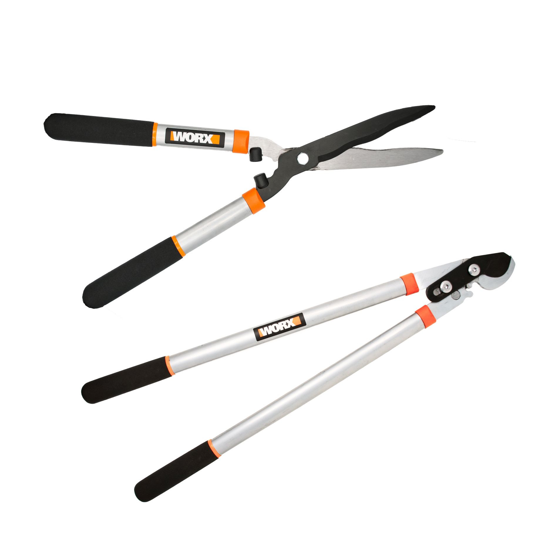 Worx WO7109 2-Piece Garden Tools Set with 21.5” Bypass Lopper and 9" Steel Blade Hedge Shears