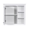 NicBex 30" x 28" Bathroom Storage Wall Cabinet with Mirror & Adjustable Shelves, Medicine Cabinet, Mirror Cabinet with 3 Open Shelves, Gray - 3 of 4