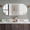 Artloge Long Oval Frameless Bathroom Mirror Silver Wall Mirror Modern with Contemporary Mirror for Room Entryway Hallway - 3 of 4