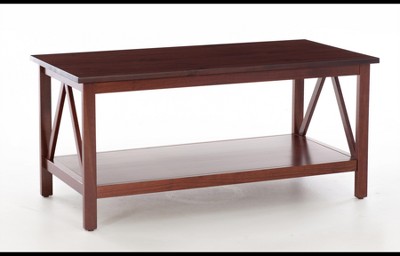 Rustic Driftwood Pine Wood Coffee Table with Storage Shelf
