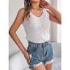 Womens Hollow Out V Neck Sweater Vests Loose Pullover Solid Color Summer Knit Tank Tops - 4 of 4