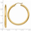 Black Bow Jewelry 3mm, 14k Yellow Gold Classic Round Hoop Earrings, 40mm (1 1/2 Inch) - 4 of 4