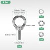 Unique Bargains Stainless Steel Durable Rust-Resistant Eyebolts with Nuts Washers Male Screw for Fastening 10 Pcs - 3 of 4