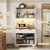 Aheaplus 71" Farmhouse Kitchen Storage shelf with Hutch, Pantry Cabinet with Drawers and Adjustable Shelves - 2 of 4
