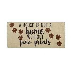 Evergreen A House is Not a Home Without Paw Prints Burlap Sassafras Indoor Outdoor Switch Doormat1'10"x10"Brown - 1 of 4