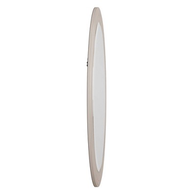 George Oval Nickel Finish Wood Framed Wall Mirror