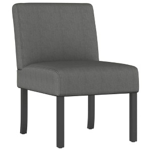 vidaXL Modern Slipper Chair in Durable Dark Gray Fabric - Comfortable Padded Seat - Sturdy Wood & Plywood Construction - 1 of 4