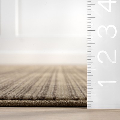 Brown 5' x 7' Solid Synthetic Non-slip Area Rug
