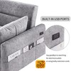 LOVMOR 55.1" Pull Out Sleep Sofa Bed Loveseats Sofa Couch with Adjsutable Backrest, Storage Pockets, 2 Soft Pillows, USB Ports - 4 of 4