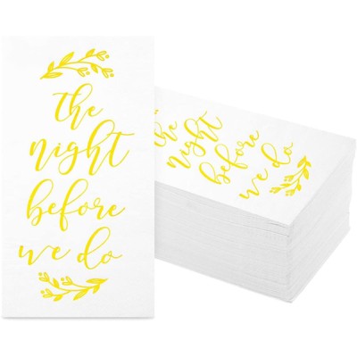 Sparkle and Bash 100 Pack Wedding Rehearsal Dinner Napkins, The Night Before We Do (4 x 8 In)