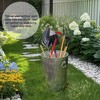 Round Galvanized Steel, Trash Can with Lid - Durable Metal Bucket for Backyard, Lawn, Garden and Yard Use - 4 of 4