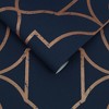 Versailles Navy Blue and Copper Geometric Paste the Wall Wallpaper - 3 of 4