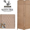 6 Panel Folding Room Divider, Arched Woven Privacy Screen, Lightweight Partition Wall, Freestanding Decorative Separator-The Pop Home - 2 of 4