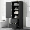 Rbied 23 in. W x 16 in. D x 61 in. H Bathroom Storage Cabinet Linen Cabinet with Adjustable Shelf - 3 of 4