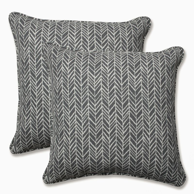 Outdoor/Indoor Herringbone Throw Pillow Set of 2 - Pillow Perfect&#174;, 1 of 6