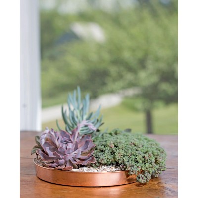 Medium Round Copper Plant Tray, 12 - GARDENER'S SUPPLY CO.