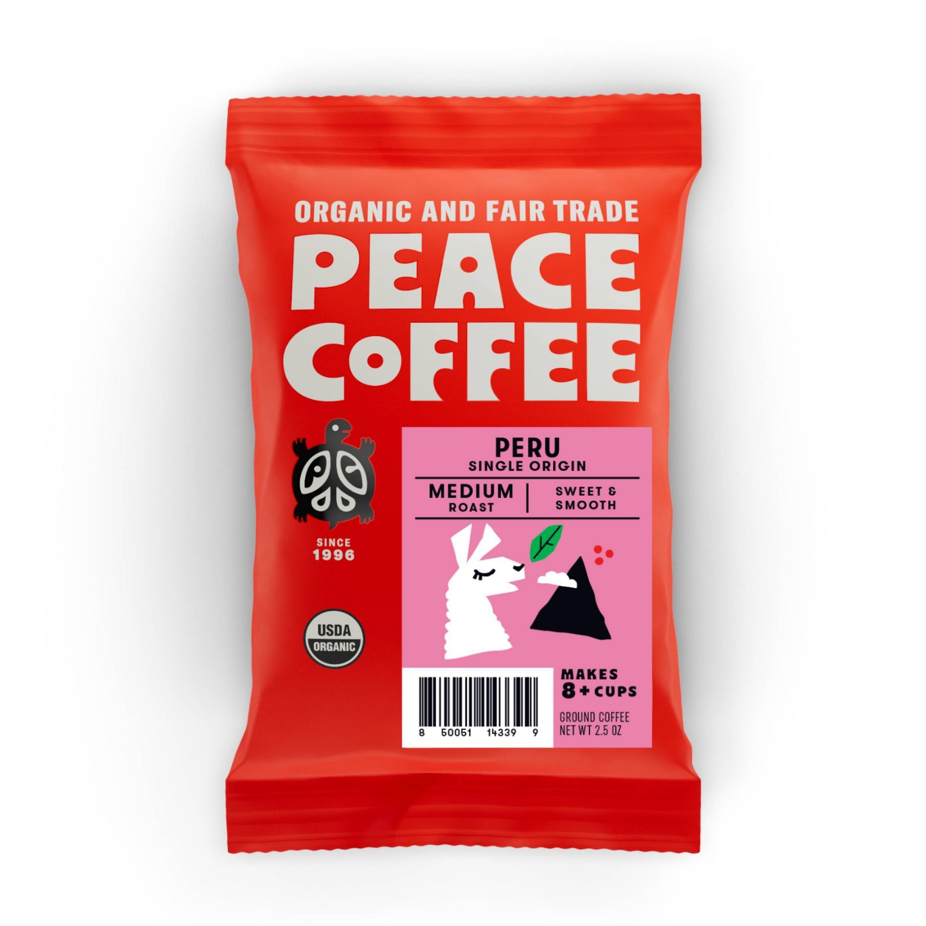 Peace Coffee Peru Single Origin Medium Roast Ground Coffee - 2.5oz