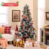 Costway 5/6/7 FT Flocked Christmas Tree Artificial Xmas Tree with 170/220/270 Branch Tips &Pine Needles - 2 of 4
