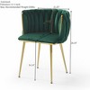 NicBex Modern Velvet Dining Chairs Set of 2,Upholstered Woven Chair with Metal Legs for Dining Room,Living Room,Vanity,Green - 3 of 4