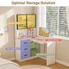 Gulches Corner L Shaped Computer Desk with Glass Cabinets LED Lights USB Ports Keyboard Tray Ergonomic Home Corporate Office Desk White - 4 of 4