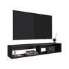 59.1" FSC Certified Engineered Wood Black Wenge TV Stand with 2 Shelves and Compact Design for Living Room - 2 of 4