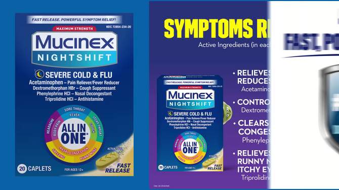 Mucinex Max Strength Cold &#38; Flu Medicine Nighttime - Tablets - 20ct, 6 of 7, play video