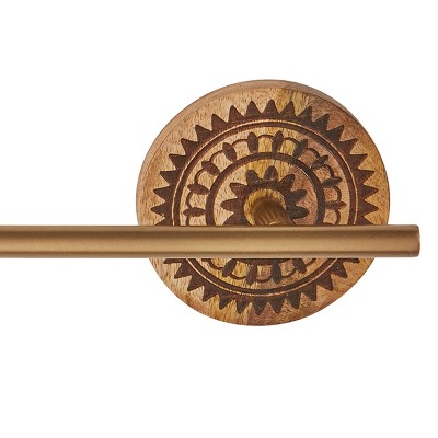 Boho Gold and Wood 21" Wall Mounted Towel Bar