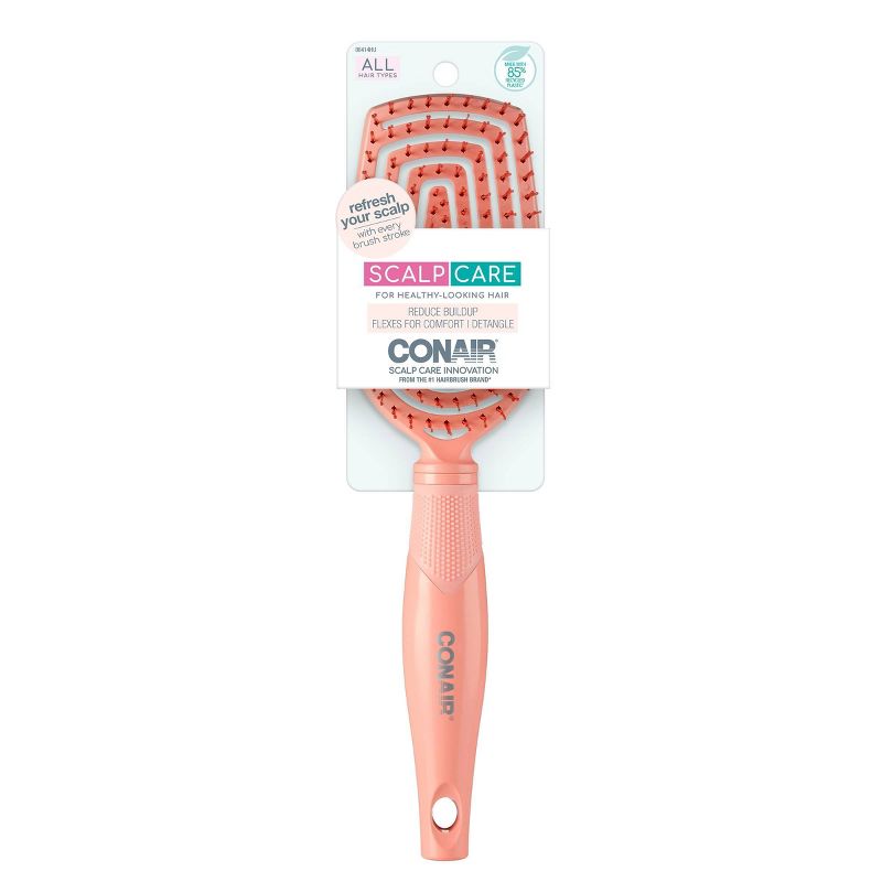 Conair Scalp Care Flexi Head Cushion Hair Brush - All Hair - Peach, 1 of 8