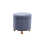 Round Storage Ottoman with Lift Off Lid - WOVENBYRD