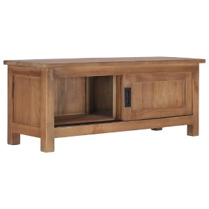 vidaXL TV Cabinet Natural Teak Solid Teak Wood Medium Teak TV Cabinet - 1 of 4