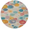 Beige Teal Blue And Orange Geometric Washable Indoor Outdoor Area Rug - 4 of 4