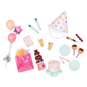 Our Generation Sweet Celebration Birthday Party Accessory Set for 18" Dolls - 1 of 4