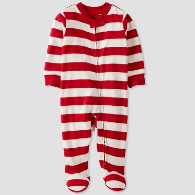 Image of Baby Striped Print Sleep N' Play - little planet by carter's White/Red 3M