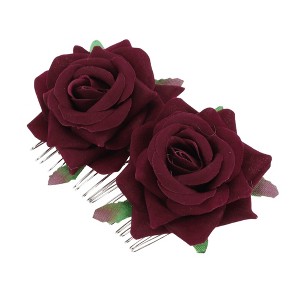 Unique Bargains Women's Portable Simulated Flowers Hair Clip Comb 1 Pc - 1 of 4