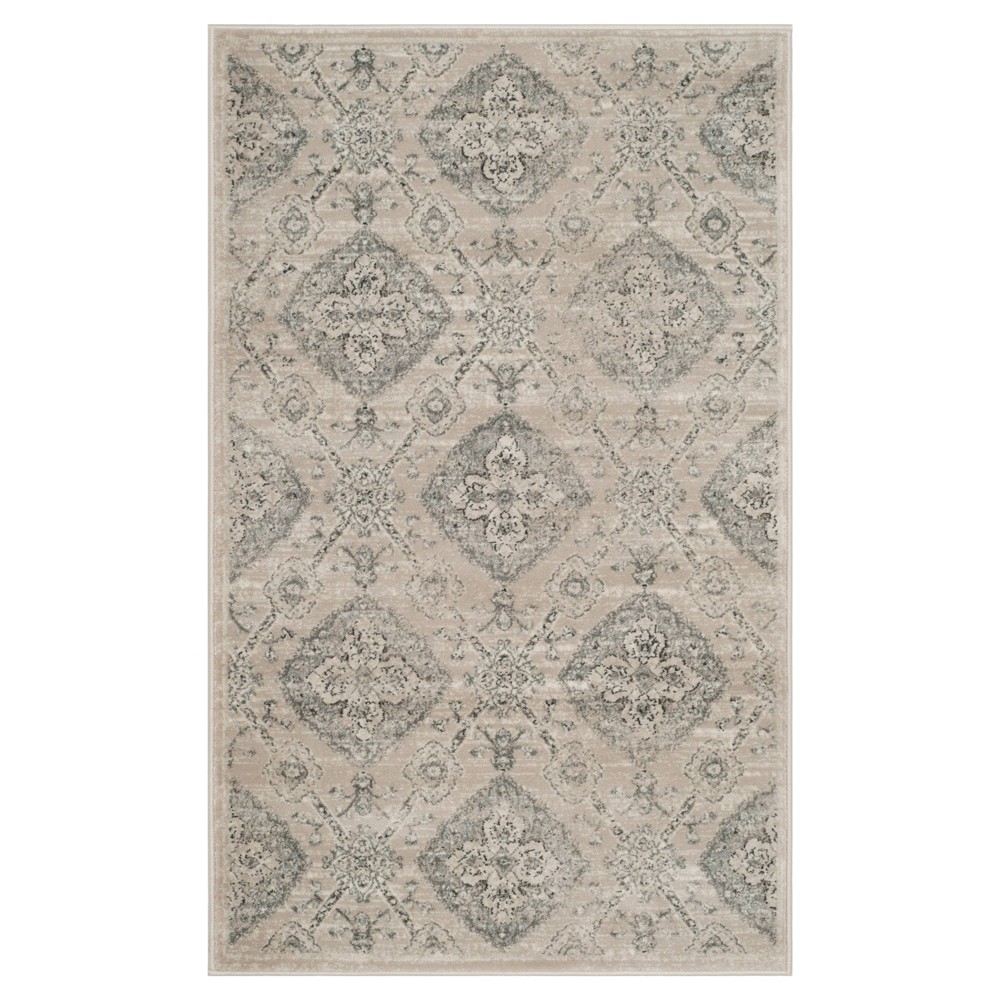 Light Taupe Damask Loomed Area Rug 4'x6' - Safavieh