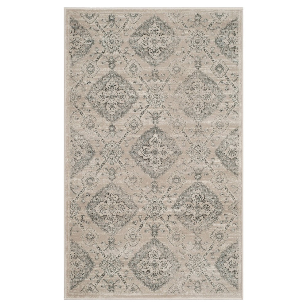 Light Taupe Damask Loomed Area Rug 4'x6' - Safavieh