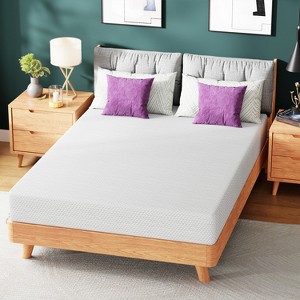 FDW 8 Inch Green Tea Memory Foam Mattress Cooling Gel Infused Mattress,Fiberglass Free/CertiPUR-US Certified/Bed-in-a-Box,White - 1 of 4