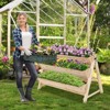 Tangkula 3-Tier Vertical Garden Bed Wooden Elevated Planter Bed W/ Legs Storage Shelf 2 Hooks Raised Bed Kit - 4 of 4