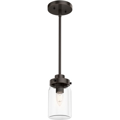 Onyx Bengal Mini LED Mason Jar Pendant with Brushed Nickel Finish