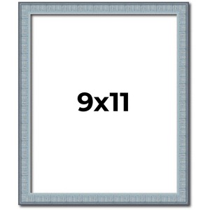 PosterPalooza | Photo Size Textured Blue Picture Frame - UV Acrylic, Foam Board Backing, Hanging Hardware - 1 of 4