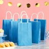 Blue Panda 25-Pack Blue Gift Bags with Handles - Small Paper Treat Bags for Birthday, Wedding, Retail (5.3x3.2x9 In) - 2 of 4