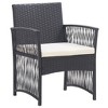 vidaXL Patio Armchairs with Cushions 2 pcs Black Poly Rattan - 2 of 4
