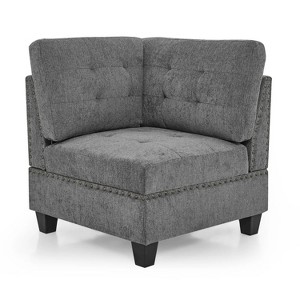 Corner Sofa for Modular Sectional,Grey Chenille (31.5"x31.5"x36.5") - 1 of 4